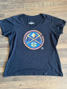 Rare Sold Out Denver Nuggets Women's Midnight Mascot V-Neck T-Shirt
